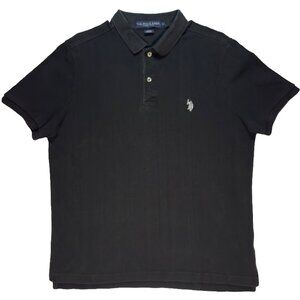 U.S. POLO ASSN. Youth Large Black Luxury feel Short Sleeve 1/4 button Shirt